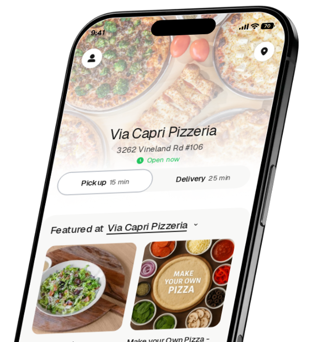 Via Capri Pizzeria app preview