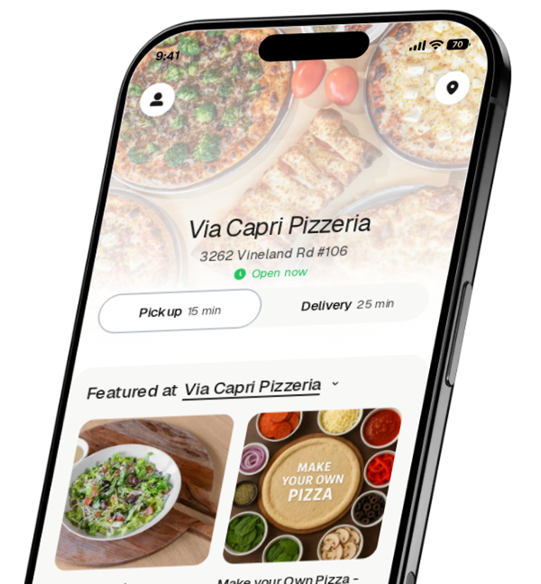 Via Capri Pizzeria app preview
